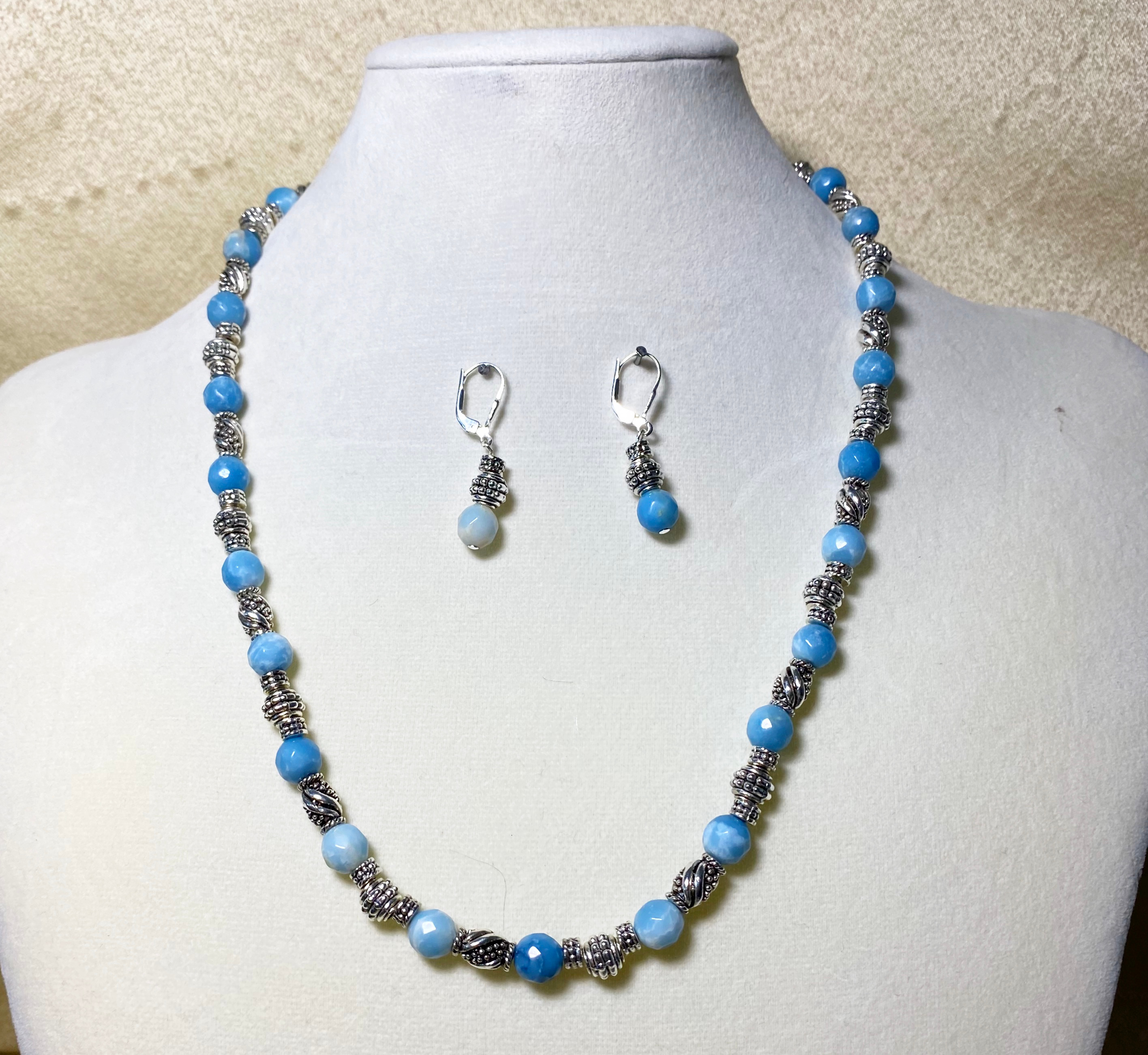 Picture of Larimar and Necklace-Earrings Set